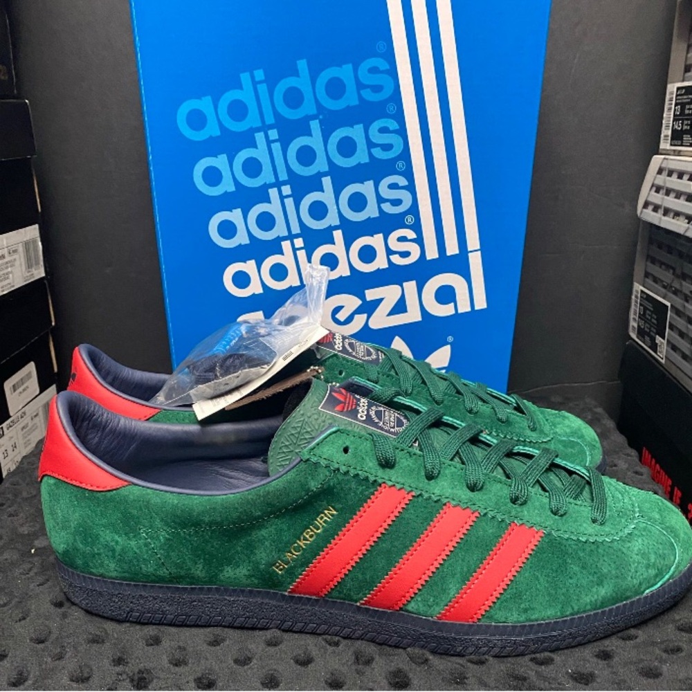 Gary Aspden adidas Originals Blackburn SPZL “Collegiate Green/Scarlet” RARE SIZE - Picture 1 of 10